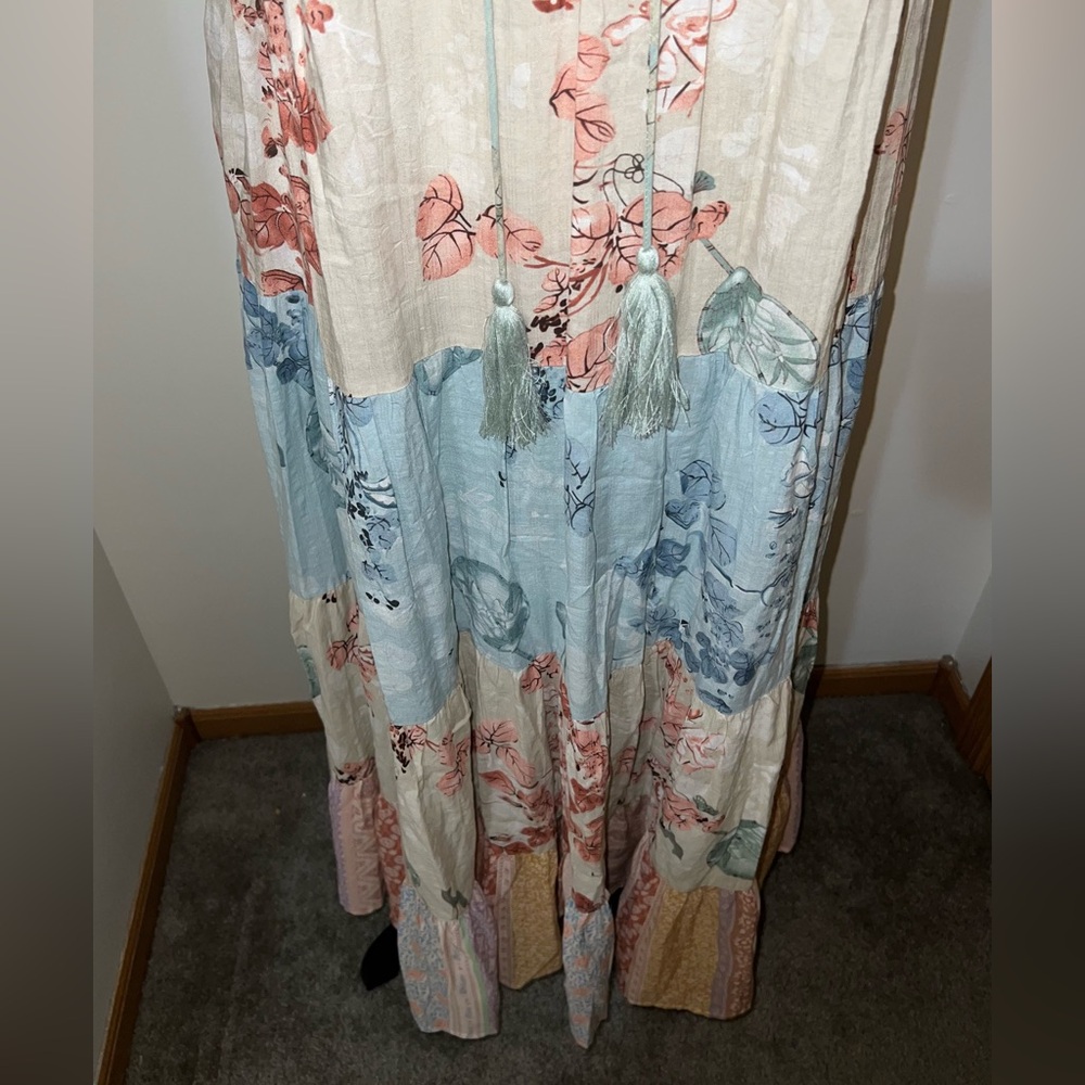 DAVI & DANI Patchwork Petal Floral Tiered Dress/Boho/Cottagecore/NWT Size Small - Picture 3 of 15